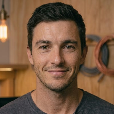AI-generated portrait of Cole, The Electric Shed's AI host.